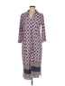 Chico's Print Purple Casual Dress Size Med (1) - photo 1