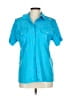 Diane von Furstenberg 100% Polyester Teal Short Sleeve Blouse Size 10 - photo 1