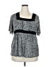 Olivia Paige Black Short Sleeve Blouse Size 2X - photo 1