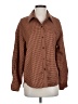 Unbranded 100% Polyester Houndstooth Brown Long Sleeve Blouse Size XS - photo 1