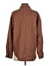 Unbranded 100% Polyester Houndstooth Brown Long Sleeve Blouse Size XS - photo 2
