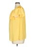 Max Studio 100% Polyester Yellow Short Sleeve Blouse Size XL - photo 5