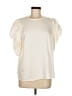 Express 100% Polyester Ivory Short Sleeve Top Size M - photo 1