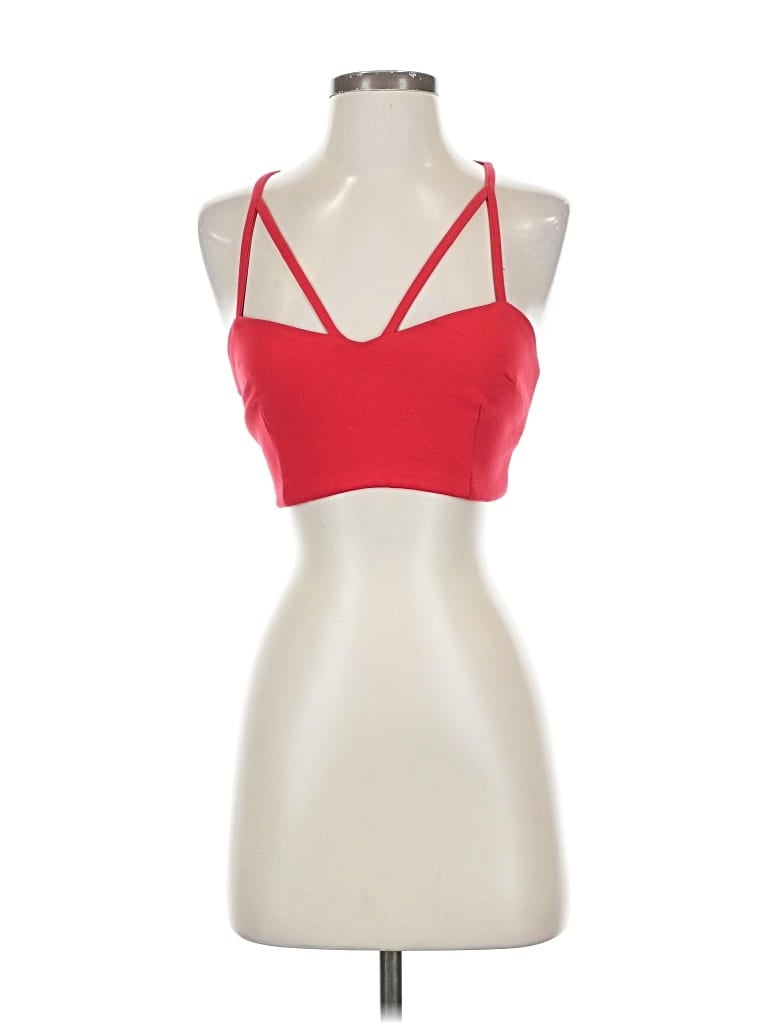 Pre-owned Signature 8 Sleeveless Top Red Halter Neckline Tops