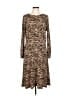 Ann Taylor LOFT Animal Print Brown Casual Dress Size 10 - photo 1