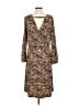 Ann Taylor LOFT Animal Print Brown Casual Dress Size 10 - photo 2