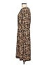 Ann Taylor LOFT Animal Print Brown Casual Dress Size 10 - photo 5