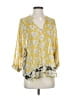 CAbi 100% Polyester Yellow 3/4 Sleeve Blouse Size S - photo 1