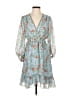 Max Studio 100% Polyester Floral Blue Cocktail Dress Size 1 - photo 1