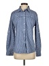 Travelsmith Checkered-gingham Blue Long Sleeve Button-Down Shirt Size S - photo 1