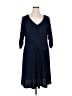 NY Collection Solid Blue Casual Dress Size XL - photo 1