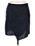 Michael Kors 100% Virgin Wool Stripes Black Blue Wool Skirt Size 8 - photo 1