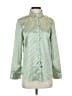 Shein 100% Polyester Polka Dots Green Long Sleeve Blouse Size XS - photo 1