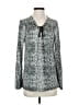 Larry Levine Silver Long Sleeve Blouse Size S - photo 1