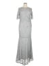 Xscape Silver Cocktail Dress Size 14W - photo 1
