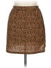 Shein Animal Print Brown Faux Leather Skirt Size L - photo 1