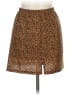 Shein Animal Print Brown Faux Leather Skirt Size L - photo 2