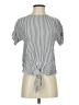 Madewell 100% Viscose Stripes Silver Short Sleeve Blouse Size XS - photo 1