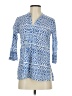Roberta Roller Rabbit 100% Cotton Blue 3/4 Sleeve Blouse Size XS - photo 1