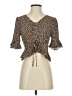 Aqua 100% Polyester Brown 3/4 Sleeve Blouse Size XS - photo 1