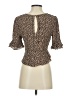 Aqua 100% Polyester Brown 3/4 Sleeve Blouse Size XS - photo 2
