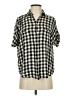 Madewell 100% Viscose Checkered-gingham Black Short Sleeve Button-Down Shirt Size XS - photo 1