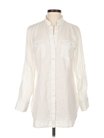 White House Black Market 3/4 Sleeve Button-Down Shirt (view 1)