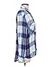 Express 100% Rayon Plaid Blue Long Sleeve Blouse Size M - photo 4