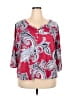Collection 100% Cotton Red 3/4 Sleeve Blouse Size XXL - photo 1