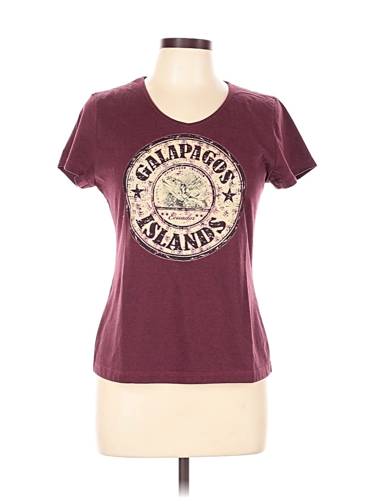 Pre-owned Assorted Brands Short Sleeve T-shirt In Burgundy