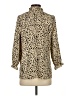 Angashion Animal Print Tan 3/4 Sleeve Blouse Size S - photo 2