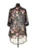 Unbranded Floral Black 3/4 Sleeve Blouse Size XXL - photo 2