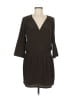 Color Block 100% Polyester Chevron-herringbone Brown Black Casual Dress Size M - photo 1