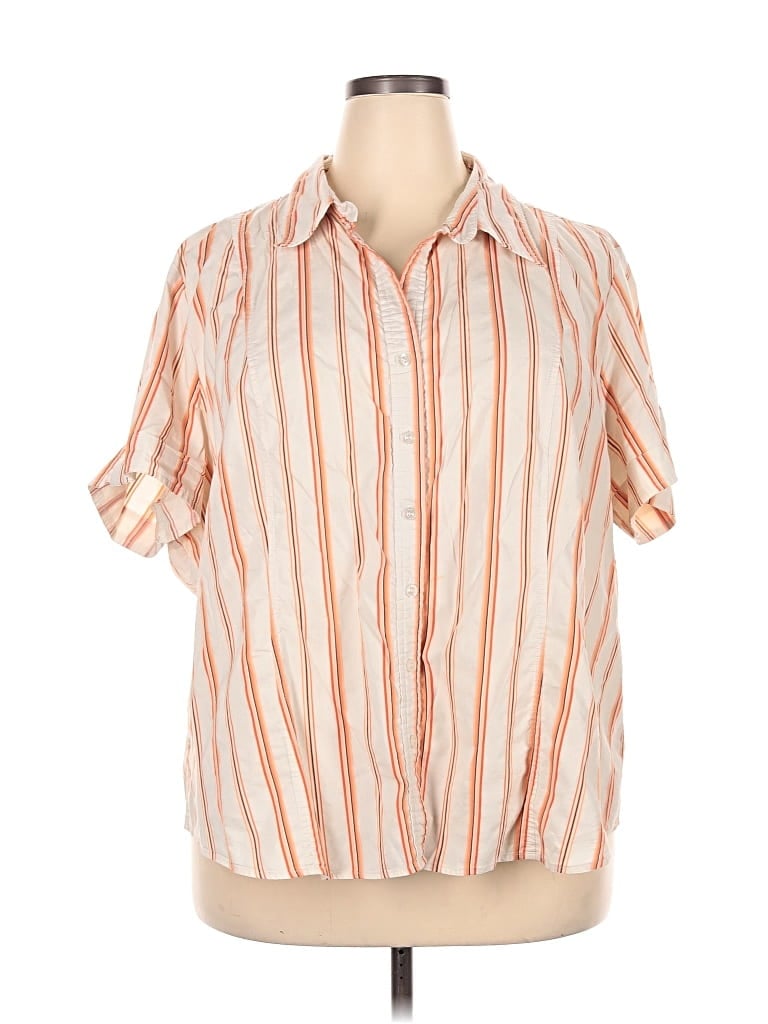 Pre-owned Studio 1940 Short Sleeve Blouse In White