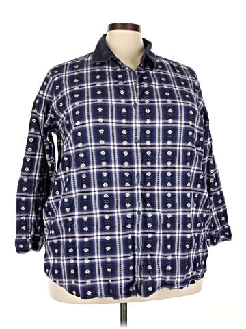 Fashion Bug 3/4 Sleeve Button-Down Shirt (view 1)