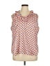 Talbots Outlet 100% Polyester Polka Dots Orange Sleeveless Blouse Size XL - photo 1