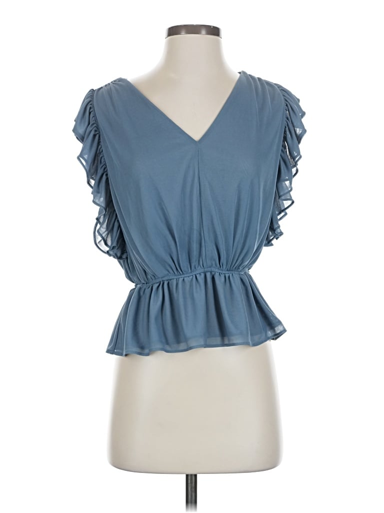 Pre-owned Express Outlet Sleeveless Blouse In Blue