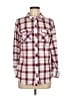 White Mark Plaid Burgundy Long Sleeve Button-Down Shirt Size M - photo 1