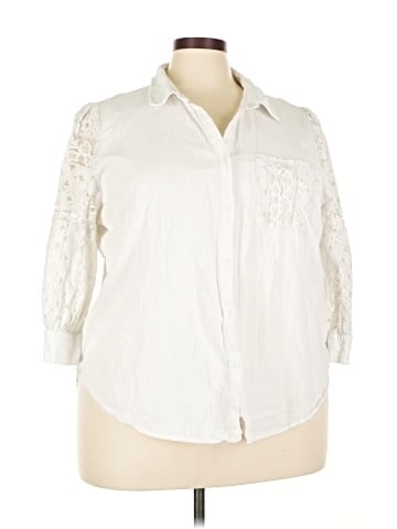 Davi & Dani 3/4 Sleeve Button-Down Shirt (view 1)