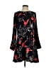 Halogen 100% Polyester Print Black Casual Dress Size XS - photo 1