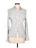 Max Studio Stripes Silver Long Sleeve Blouse Size L - photo 1