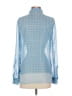 Joe Fresh 100% Polyester Polka Dots Blue Long Sleeve Blouse Size S - photo 2