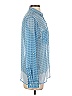 Joe Fresh 100% Polyester Polka Dots Blue Long Sleeve Blouse Size S - photo 4