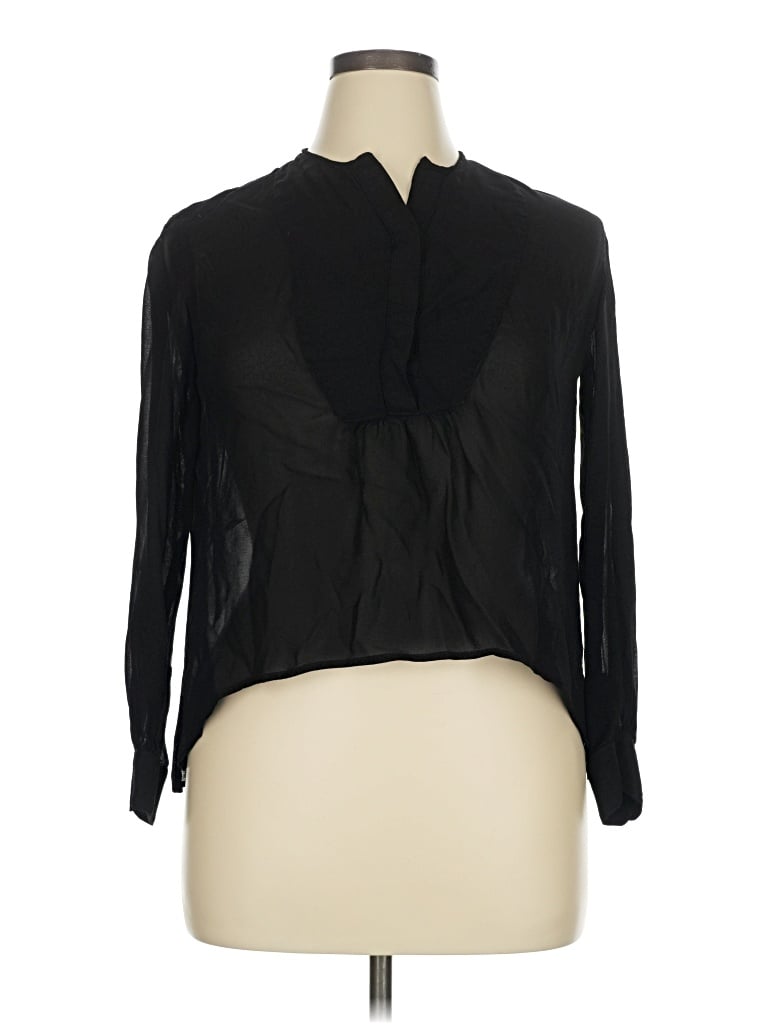 Pre-owned Reformation Long Sleeve Blouse In Black