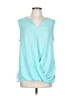 Laundry by Shelli Segal 100% Polyester Teal Blue Sleeveless Blouse Size L - photo 1
