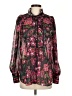 Divine Heritage 100% Polyester Floral Black Long Sleeve Blouse Size S - photo 1