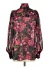 Divine Heritage 100% Polyester Floral Black Long Sleeve Blouse Size S - photo 2
