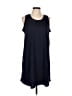 wonderly Solid Blue Casual Dress Size L - photo 1