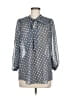 Max Studio 100% Polyester Polka Dots Gray 3/4 Sleeve Blouse Size M - photo 1