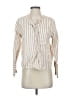 Everlane Stripes Ivory 3/4 Sleeve Button-Down Shirt Size 2 - photo 1